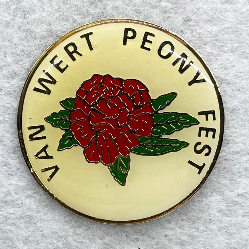 🔮 5/$25 Vintage Van Wert Peony Fest Pin
